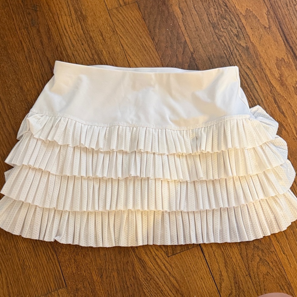 Lucky in Love White Tiered Mini Skirt